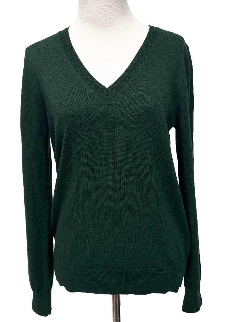 NWOT Banana Republic Women Size S Green Merino Extra Fine Long Sleeves Sweater